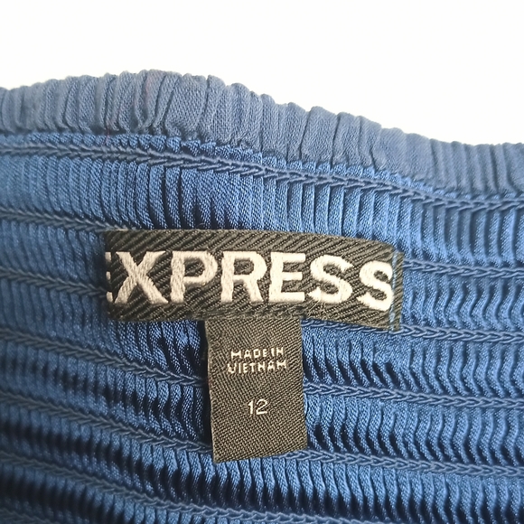 Express Mini Blue Dress Size 12 Bare Top - Picture 5 of 6